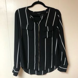 Black and White Striped Blouse